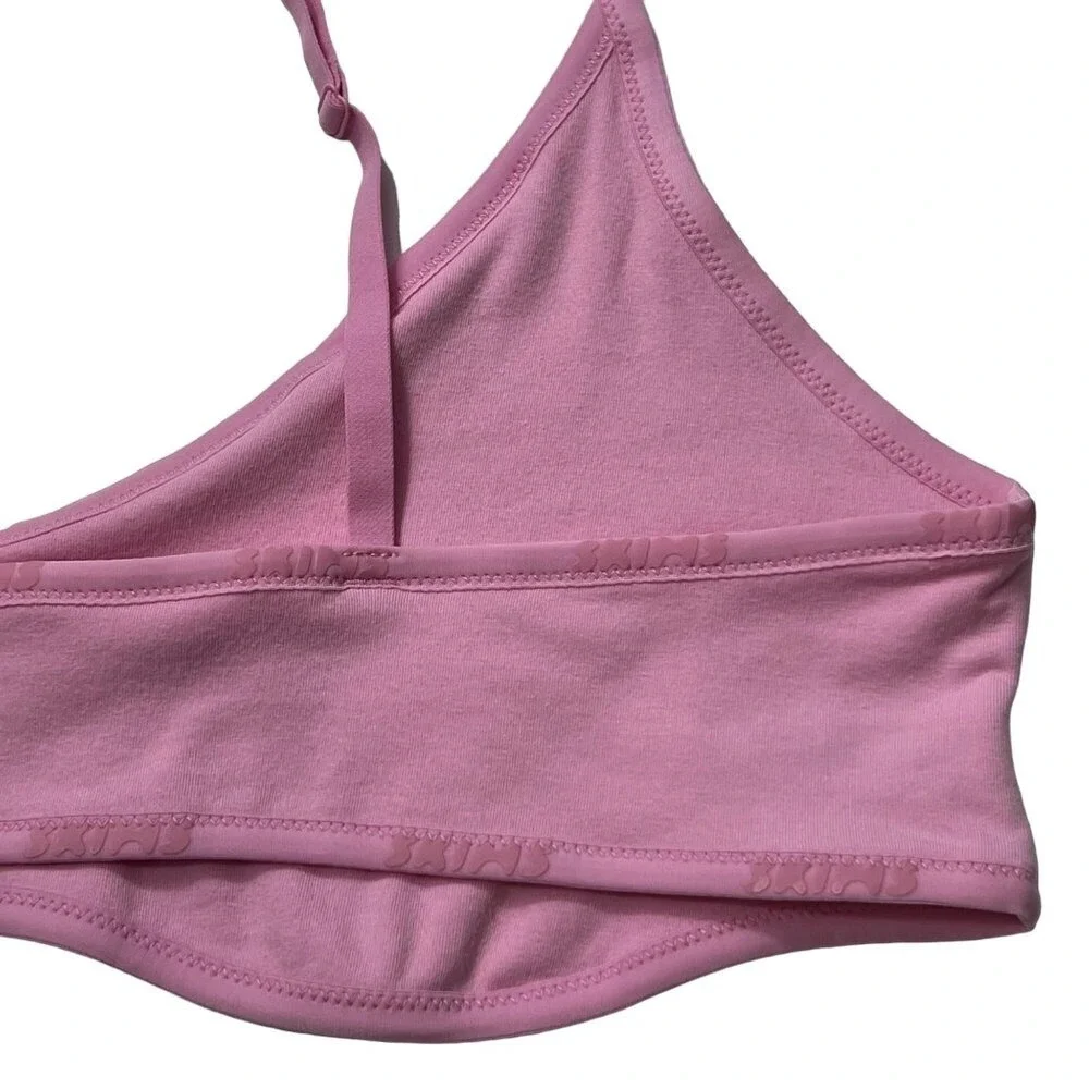 SKIMS Cotton Logo Scoop Neck Bralette NEW Bubblegum‎ 4X - Picture 5 of 8